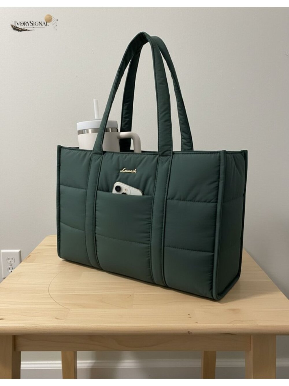 Quilted Puffer Laptop Tote Bag for Women, 15.6 Inch Work Bag